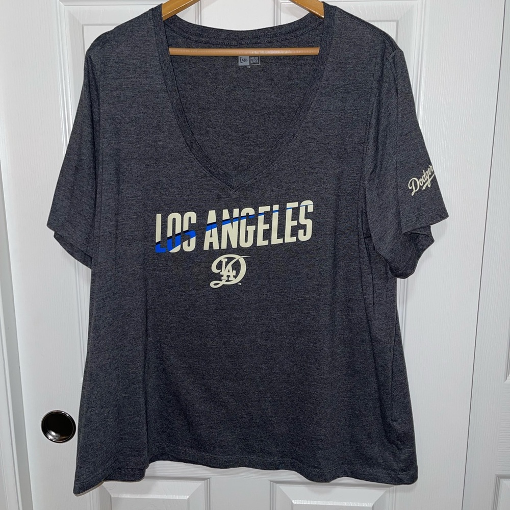 NEW LA Dodgers New Era Charcoal Gray Tee - 2X
